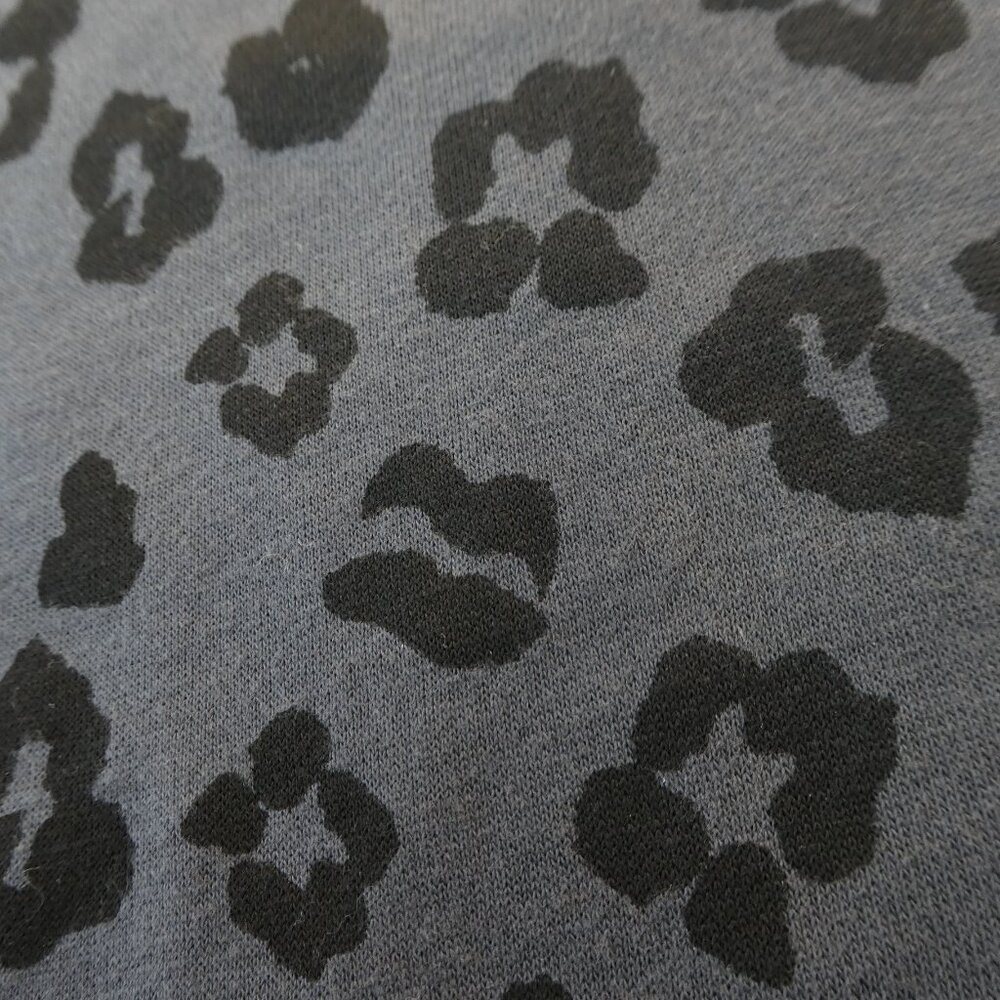 Eloquii PLUS Gray Animal Cheetah Sweatshirt Dress Tie Belt Puff Shoulder 18 20 - Picture 4 of 7